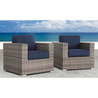 Chaise de terrasse de club de qualité complexe avec coussins Sunbrella