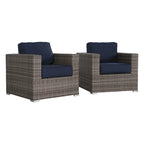 Chaise de terrasse de club de qualité complexe avec coussins Sunbrella