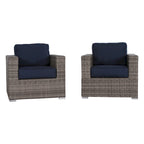 Chaise de terrasse de club de qualité complexe avec coussins Sunbrella