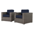 Chaise de terrasse de club de qualité complexe avec coussins Sunbrella