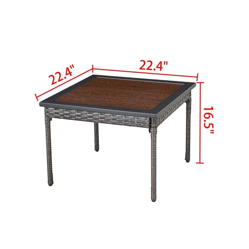 Table d'appoint de café en métal d'extérieur Patio Festival