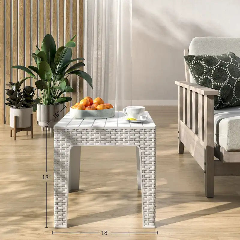 Table d'appoint d'extérieur en résine Trillia