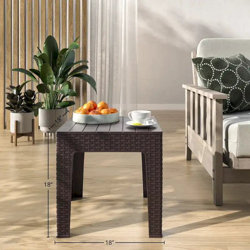 Table d'appoint d'extérieur en résine Trillia