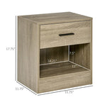 Table d'appoint moderne HOMCOM avec tiroir, Table d'appoint compacte avec étagère de rangement ouverte pour salon ou chambre à coucher