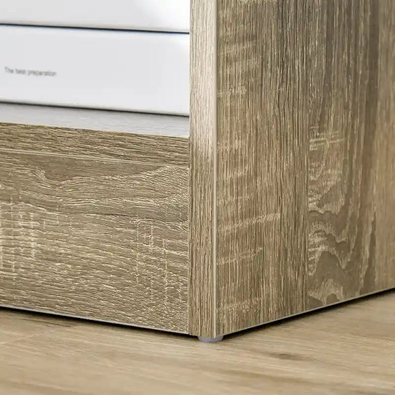 Table d'appoint moderne HOMCOM avec tiroir, Table d'appoint compacte avec étagère de rangement ouverte pour salon ou chambre à coucher