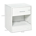 Table d'appoint moderne HOMCOM avec tiroir, Table d'appoint compacte avec étagère de rangement ouverte pour salon ou chambre à coucher