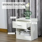 Table d'appoint moderne HOMCOM avec tiroir, Table d'appoint compacte avec étagère de rangement ouverte pour salon ou chambre à coucher