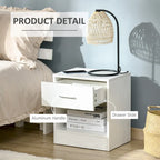 Table d'appoint moderne HOMCOM avec tiroir, Table d'appoint compacte avec étagère de rangement ouverte pour salon ou chambre à coucher