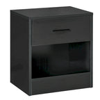 Table d'appoint moderne HOMCOM avec tiroir, Table d'appoint compacte avec étagère de rangement ouverte pour salon ou chambre à coucher