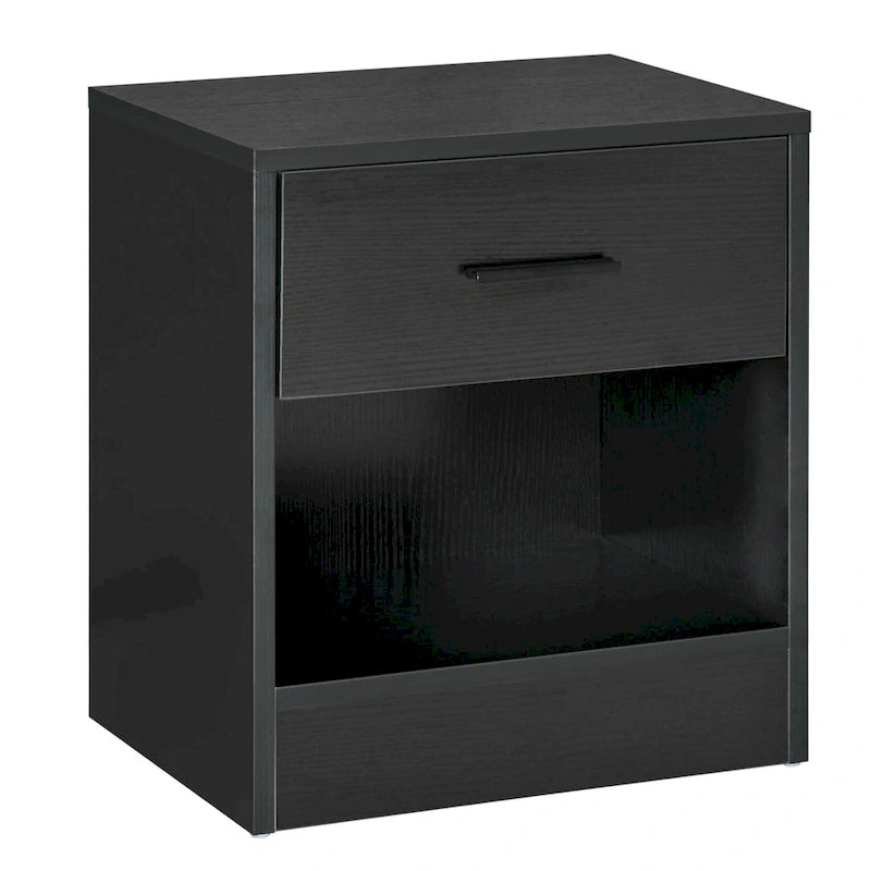 Table d'appoint moderne HOMCOM avec tiroir, Table d'appoint compacte avec étagère de rangement ouverte pour salon ou chambre à coucher
