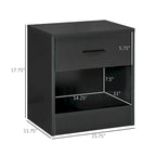 Table d'appoint moderne HOMCOM avec tiroir, Table d'appoint compacte avec étagère de rangement ouverte pour salon ou chambre à coucher