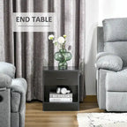 Table d'appoint moderne HOMCOM avec tiroir, Table d'appoint compacte avec étagère de rangement ouverte pour salon ou chambre à coucher