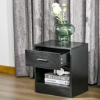 Table d'appoint moderne HOMCOM avec tiroir, Table d'appoint compacte avec étagère de rangement ouverte pour salon ou chambre à coucher