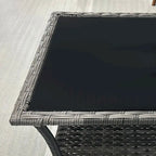 Table basse d'extérieur en osier Outsunny, table d'appoint en rotin avec étagère de rangement à 2 niveaux, structure carrée en aluminium, table d'appoint