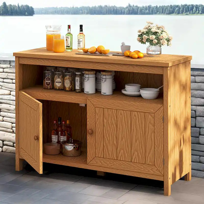 Moasis 44 Table de bar d'extérieur avec armoire de rangement et étagères