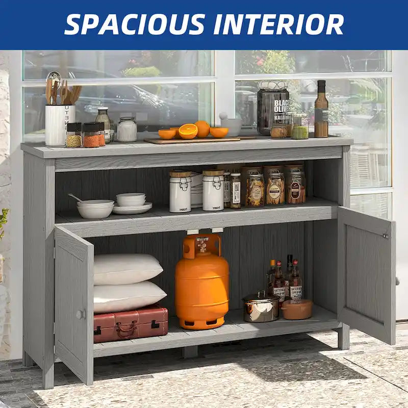 Moasis 44 Table de bar d'extérieur avec armoire de rangement et étagères