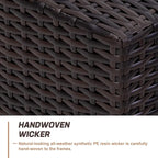 SUNCROWN Ensemble de mobilier de jardin 6 pièces en rotin