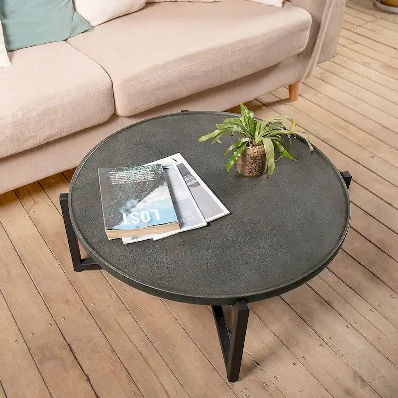 Table basse/d'appoint ronde d'extérieur en béton léger COSIEST