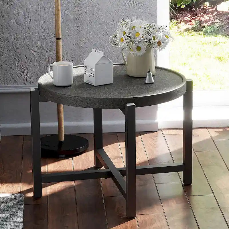 Table basse/d'appoint ronde d'extérieur en béton léger COSIEST