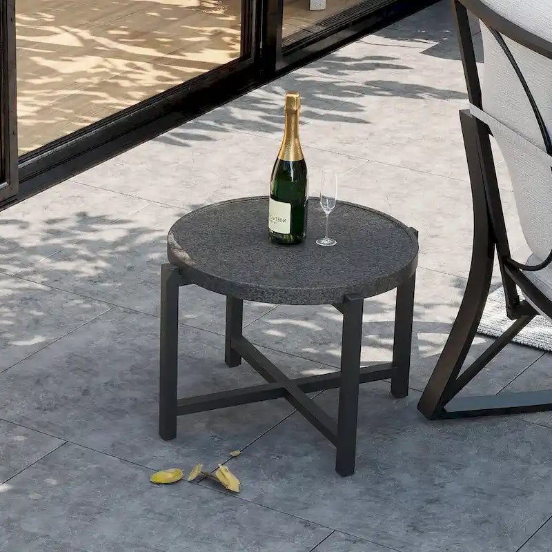 Table basse/d'appoint ronde d'extérieur en béton léger COSIEST