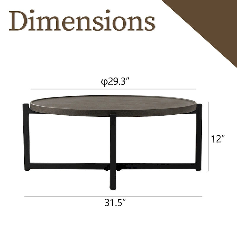 Table basse/d'appoint ronde d'extérieur en béton léger COSIEST