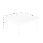 Table de conversation carrée moderne Polytrends Shoreside en PEHD écologique, résistante aux intempéries, 81 cm
