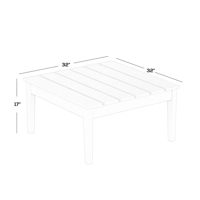Table de conversation carrée moderne Polytrends Shoreside en PEHD écologique, résistante aux intempéries, 81 cm
