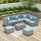 Corvus 10-piece Grey Sectional Conversation Sofa Set