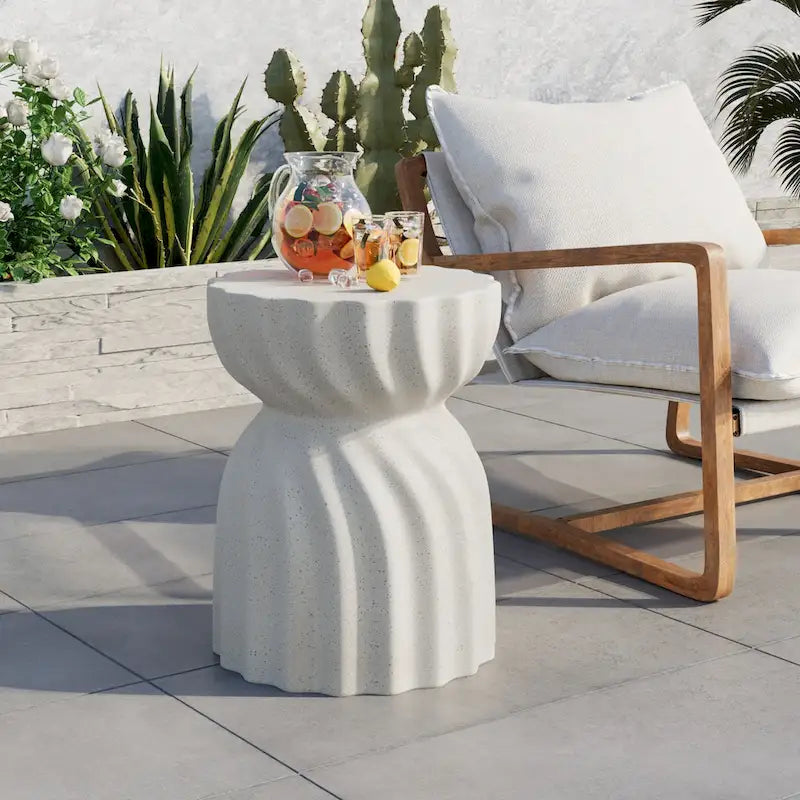 Table d'appoint ronde d'extérieur COSIEST de 14 pieds