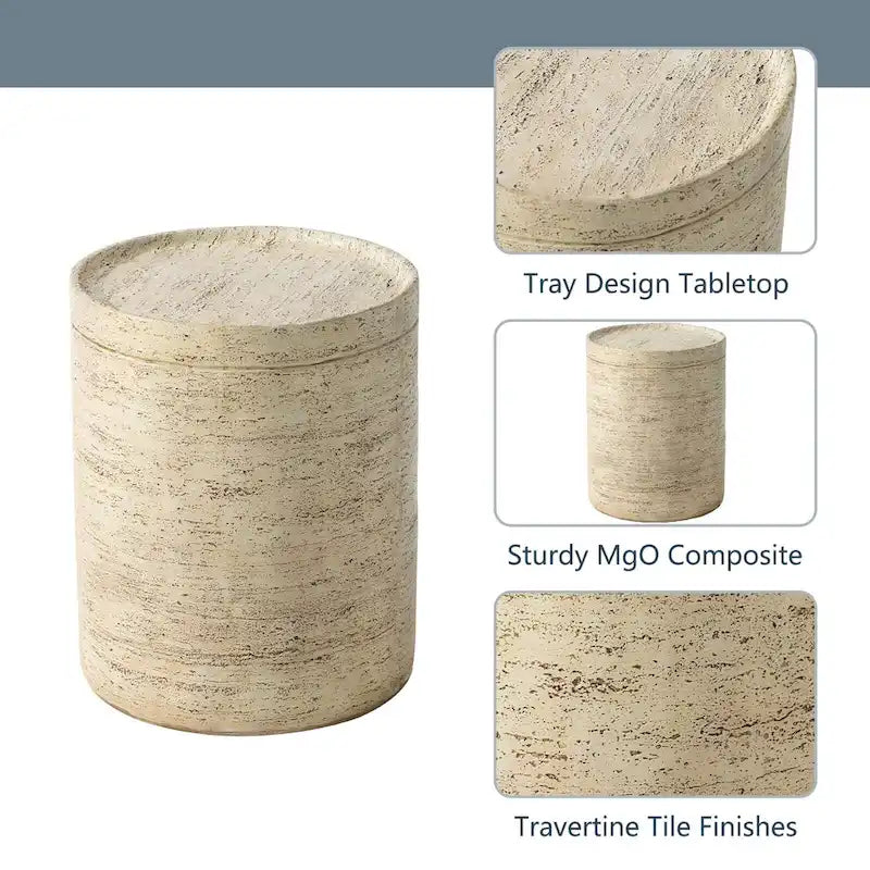 Table d'appoint ronde d'extérieur COSIEST de 14 pieds