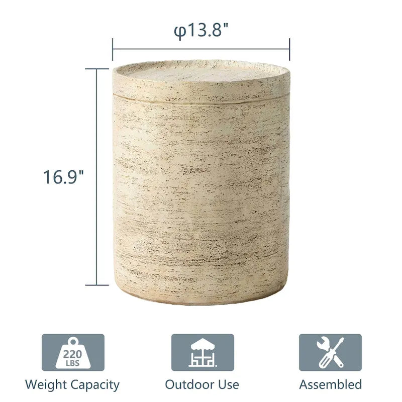 Table d'appoint ronde d'extérieur COSIEST de 14 pieds