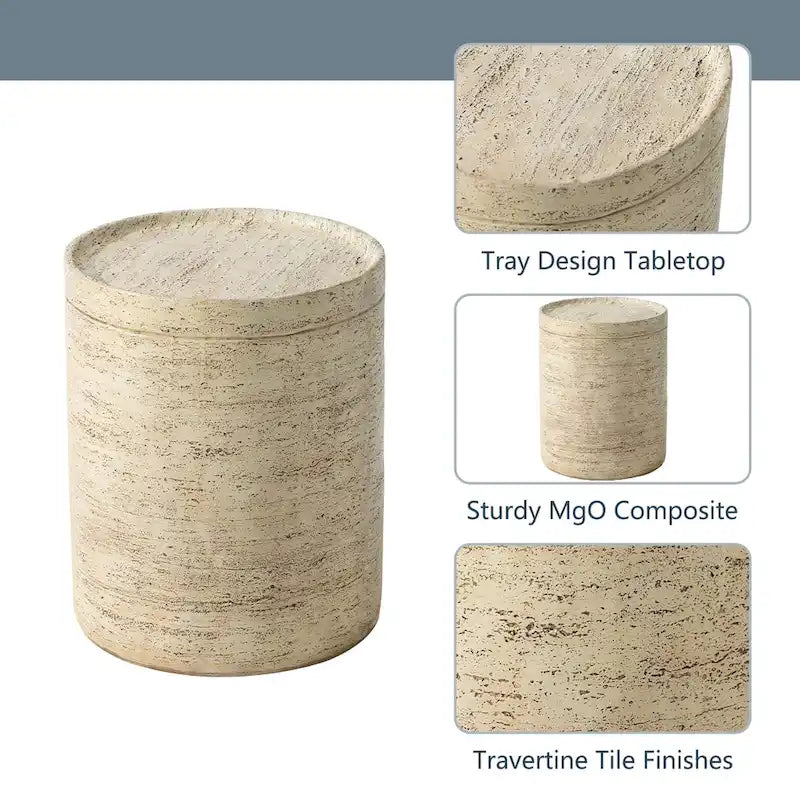 Table d'appoint ronde d'extérieur COSIEST de 14 pieds