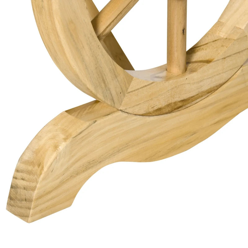 Banc de jardin extérieur en bois Outsunny pour 2 personnes avec pieds uniques en forme de roue – 38,5 L x 19,75 P x 15,5 H
