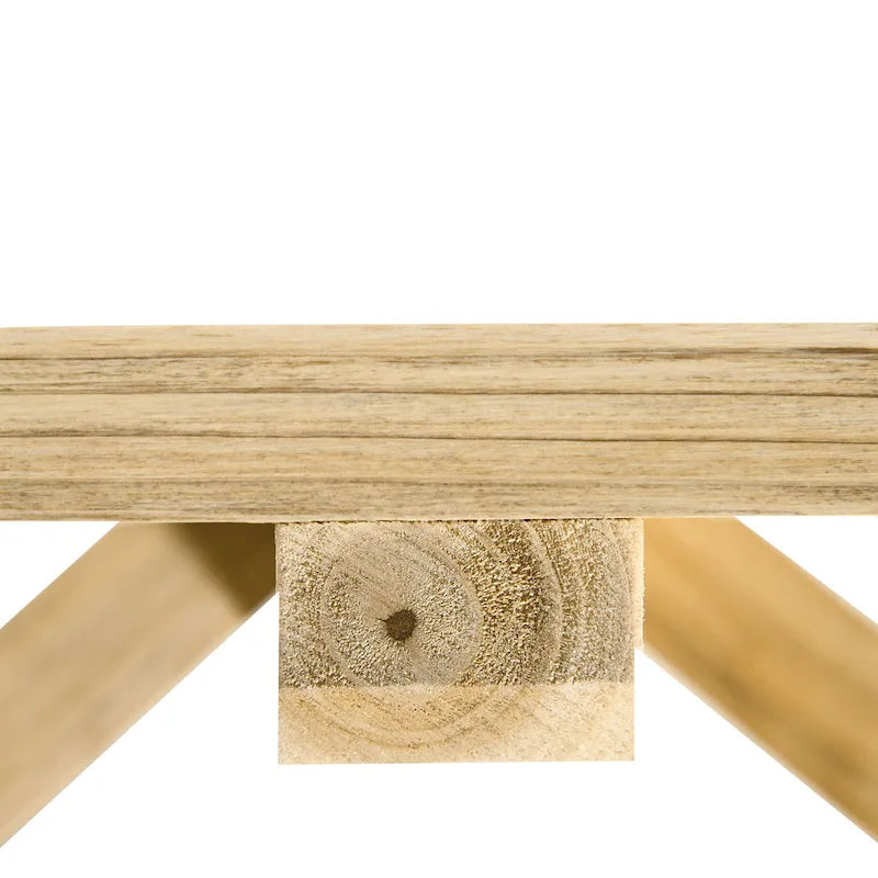 Banc de jardin extérieur en bois Outsunny pour 2 personnes avec pieds uniques en forme de roue – 38,5 L x 19,75 P x 15,5 H