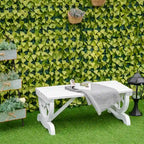 Banc de jardin extérieur en bois Outsunny pour 2 personnes avec pieds uniques en forme de roue – 38,5 L x 19,75 P x 15,5 H