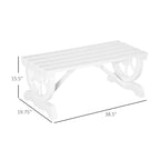 Banc de jardin extérieur en bois Outsunny pour 2 personnes avec pieds uniques en forme de roue – 38,5 L x 19,75 P x 15,5 H