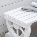 Banc de jardin extérieur en bois Outsunny pour 2 personnes avec pieds uniques en forme de roue – 38,5 L x 19,75 P x 15,5 H