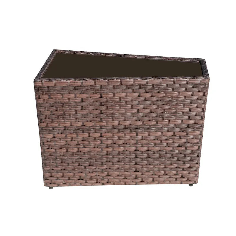 Table d'appoint de patio en osier d'extérieur, lot de 2