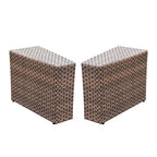 Table d'appoint de patio en osier d'extérieur, lot de 2