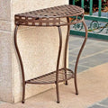 Table demi-lune à 2 niveaux Santa Fe Nailhead