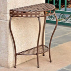 Table demi-lune à 2 niveaux Santa Fe Nailhead