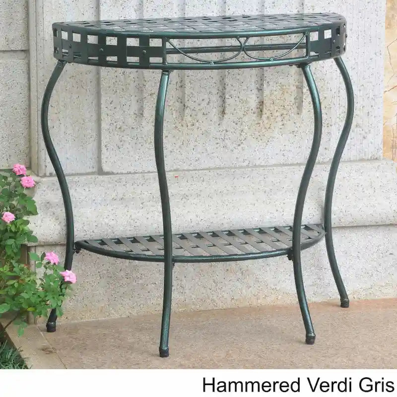 Table demi-lune à 2 niveaux Santa Fe Nailhead