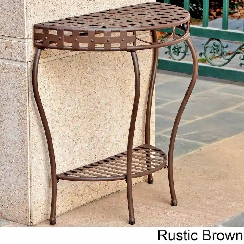 Table demi-lune à 2 niveaux Santa Fe Nailhead