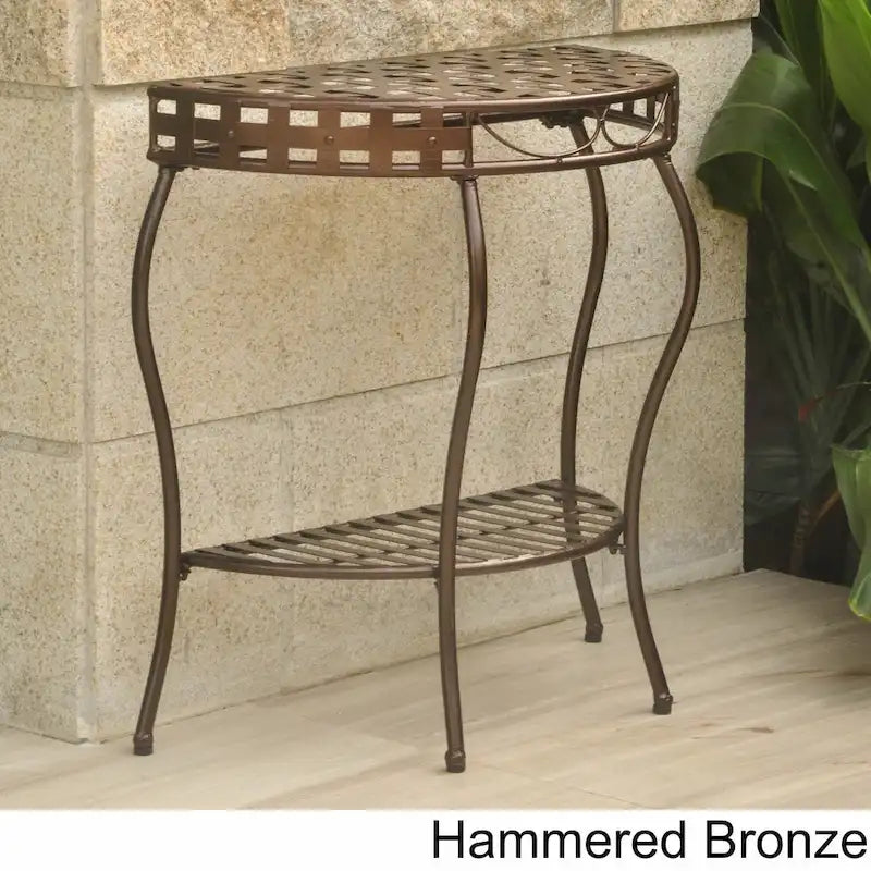 Table demi-lune à 2 niveaux Santa Fe Nailhead