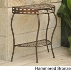 Table demi-lune à 2 niveaux Santa Fe Nailhead