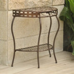 Table demi-lune à 2 niveaux Santa Fe Nailhead