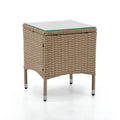 Table d'appoint d'extérieur compacte Zaara en osier et verre par M&L Co.