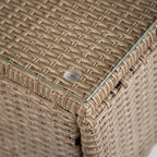 Table d'appoint d'extérieur compacte Zaara en osier et verre par M&L Co.