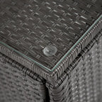 Table d'appoint d'extérieur compacte Zaara en osier et verre par M&L Co.