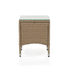 Table d'appoint d'extérieur compacte Zaara en osier et verre par M&L Co.
